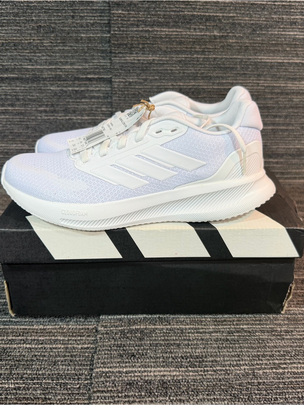 adidas Women's RunFalcon 5 All White Running Sneakers - Picture 2 of 7